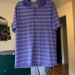 Purple Striped Men's Polo Shirt